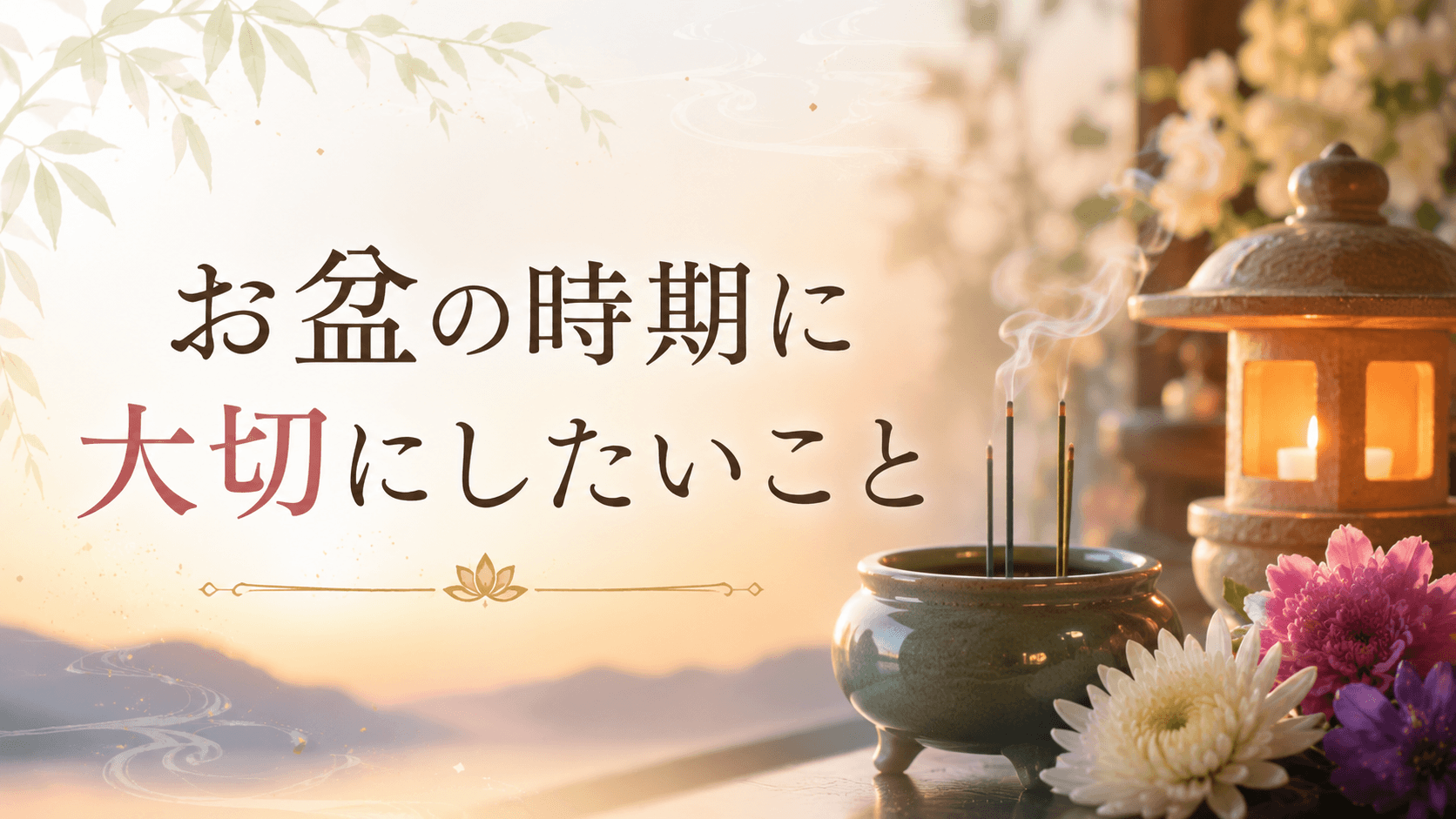 お盆に大切にしたい、2つのこと